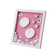 Shadow box frame with Baby Soft Clay Handprint Footprint Kit frame babybirth